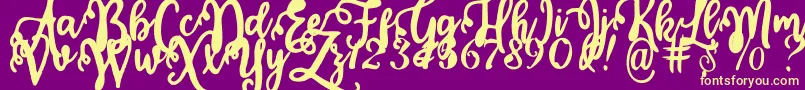 Saiba mais sobre a fonte Calligraphy Stye Fonte Calligraphy Stye – fontes amarelas em um fundo roxo
