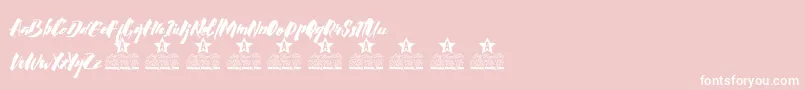 Calligraphy wet Personal Use Font – White Fonts on Pink Background