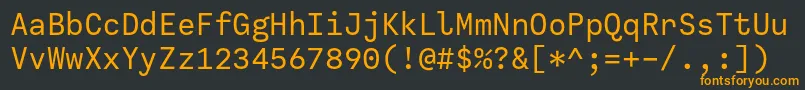 フォントCallingCode Regular – 黒い背景にオレンジの文字