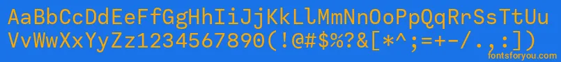 CallingCode Regular Font – Orange Fonts on Blue Background