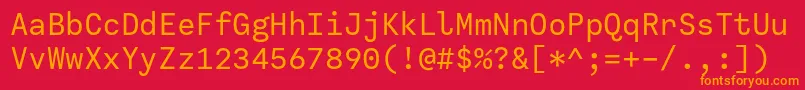 CallingCode Regular Font – Orange Fonts on Red Background