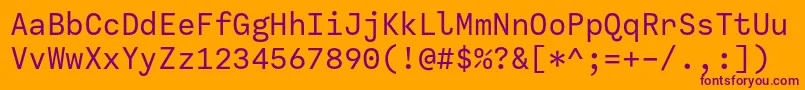 CallingCode Regular-fontti – violetit fontit oranssilla taustalla