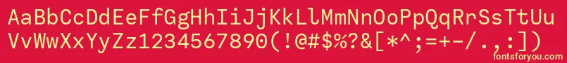 CallingCode Regular Font – Yellow Fonts on Red Background