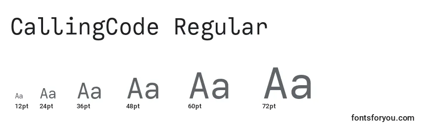 Размеры шрифта CallingCode Regular