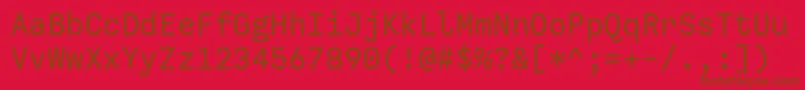 フォントCallingCode Regular – 赤い背景に茶色の文字