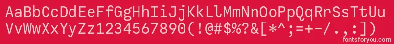 CallingCode Regular Font – Pink Fonts on Red Background