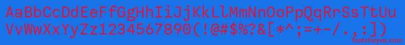 CallingCode Regular Font – Red Fonts on Blue Background
