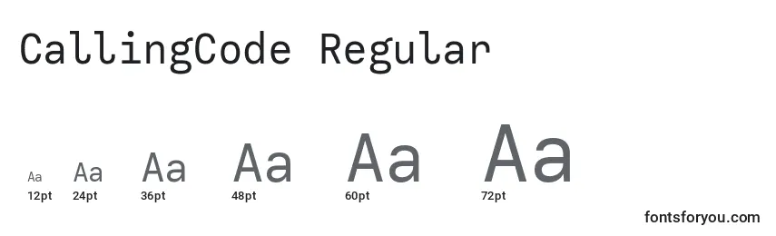 Größen der Schriftart CallingCode Regular (122616)