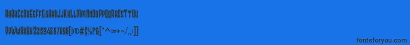 Шрифт Callioca Personal Use – чёрные шрифты на синем фоне
