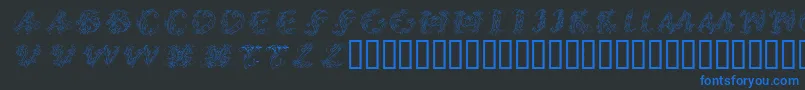 CalliPsoGrafia  Italic Font – Blue Fonts on Black Background