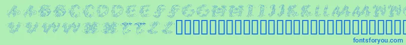 CalliPsoGrafia  Italic Font – Blue Fonts on Green Background