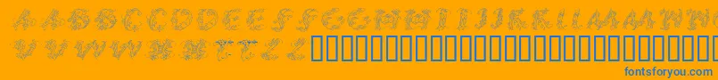 CalliPsoGrafia  Italic Font – Blue Fonts on Orange Background