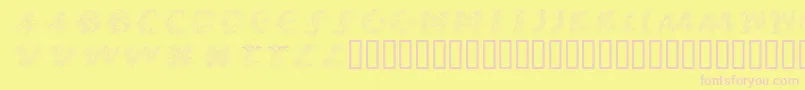 フォントCalliPsoGrafia  Italic – ピンクのフォント、黄色の背景