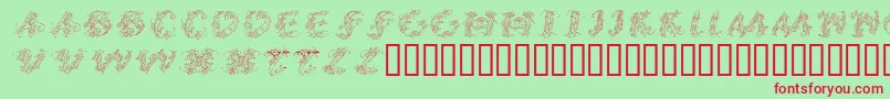 CalliPsoGrafia  Italic Font – Red Fonts on Green Background