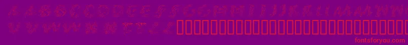 フォントCalliPsoGrafia  Italic – 紫の背景に赤い文字