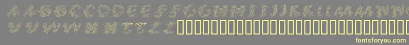フォントCalliPsoGrafia  Italic – 黄色のフォント、灰色の背景
