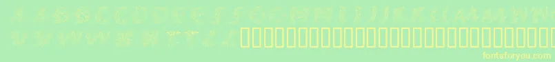 CalliPsoGrafia  Italic Font – Yellow Fonts on Green Background
