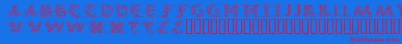 CalliPsoGrafia  Medium Font – Red Fonts on Blue Background