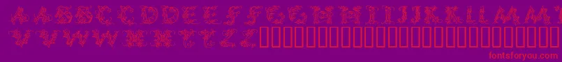 CalliPsoGrafia  Medium Font – Red Fonts on Purple Background