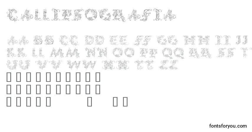 A fonte CalliPsoGrafia – alfabeto, números, caracteres especiais