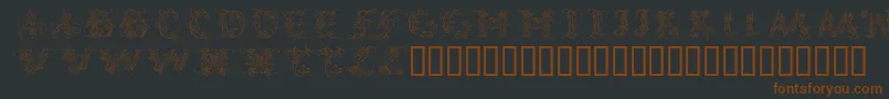 Więcej informacji o czcionce CalliPsoGrafia Czcionka CalliPsoGrafia – brązowe czcionki na czarnym tle