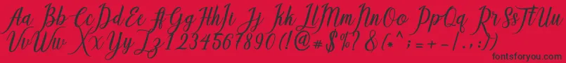 Callisa Script Font – Black Fonts on Red Background