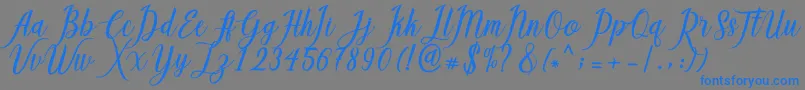 Callisa Script-Schriftart – Blaue Schriften auf grauem Hintergrund