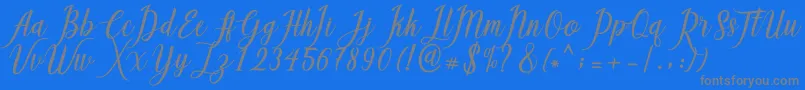 Callisa Script-Schriftart – Graue Schriften auf blauem Hintergrund