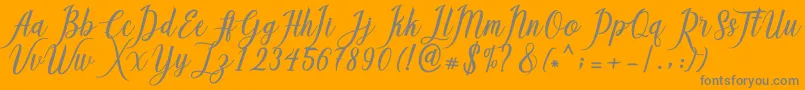 Callisa Script-Schriftart – Graue Schriften auf orangefarbenem Hintergrund