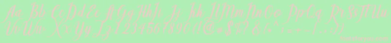 Callisa Script Font – Pink Fonts on Green Background