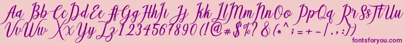 Callisa Script-Schriftart – Violette Schriften auf rosa Hintergrund