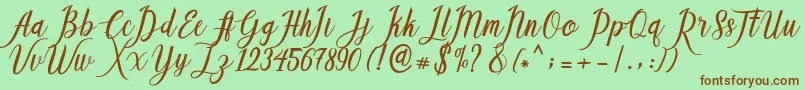 Callisa Script Font – Brown Fonts on Green Background