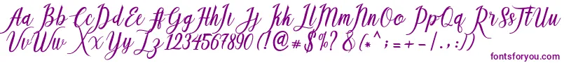 Callisa Script-Schriftart – Violette Schriften auf weißem Hintergrund