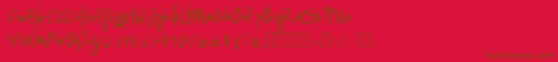 CallistaOllander-fontti – ruskeat fontit punaisella taustalla