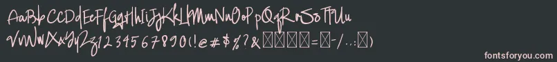 フォントCallistaOllander – 黒い背景にピンクのフォント