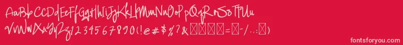 CallistaOllander Font – Pink Fonts on Red Background