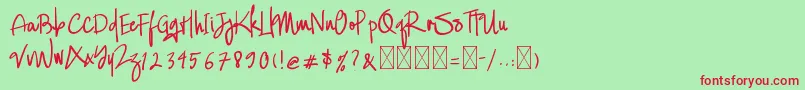 CallistaOllander Font – Red Fonts on Green Background