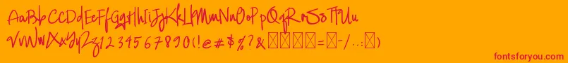 フォントCallistaOllander – オレンジの背景に赤い文字