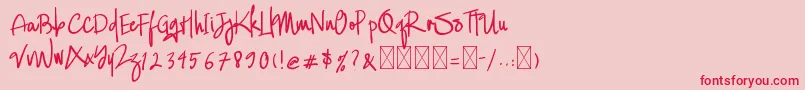 フォントCallistaOllander – ピンクの背景に赤い文字