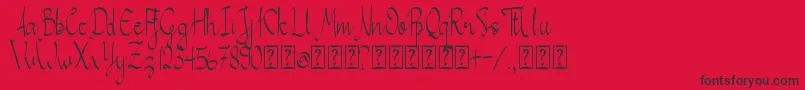 Callita-Schriftart – Schwarze Schriften auf rotem Hintergrund