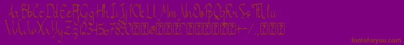 Callita Font – Brown Fonts on Purple Background