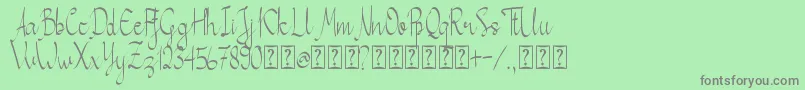 フォントCallita – 緑の背景に灰色の文字