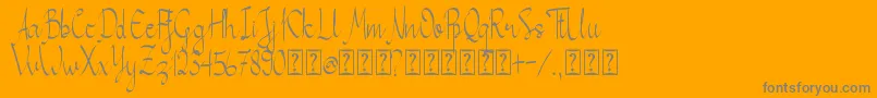 Weitere Informationen zur Callita-Schriftart Callita-Schriftart – Graue Schriften auf orangefarbenem Hintergrund