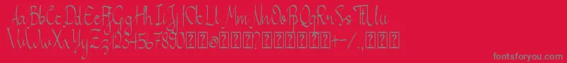 Callita Font – Gray Fonts on Red Background