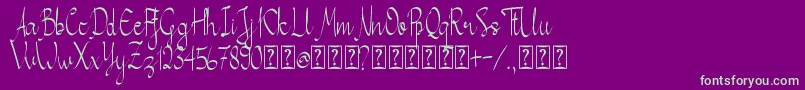 Callita-Schriftart – Grüne Schriften auf violettem Hintergrund