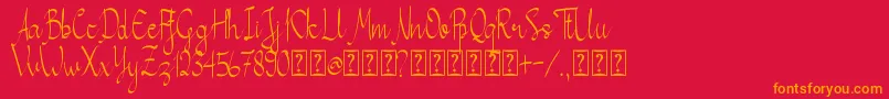 Callita Font – Orange Fonts on Red Background