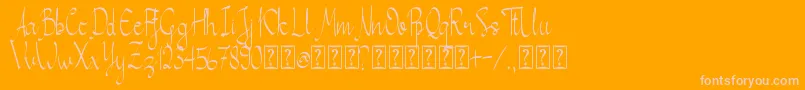 Callita Font – Pink Fonts on Orange Background