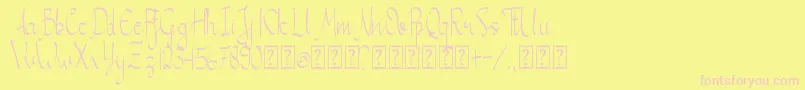 Callita Font – Pink Fonts on Yellow Background