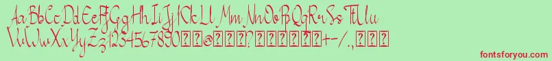 Callita Font – Red Fonts on Green Background