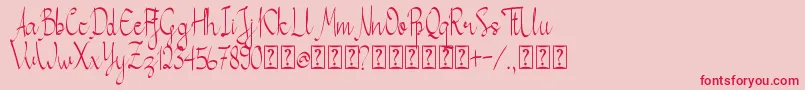 Weitere Informationen zur Callita-Schriftart Callita-Schriftart – Rote Schriften auf rosa Hintergrund